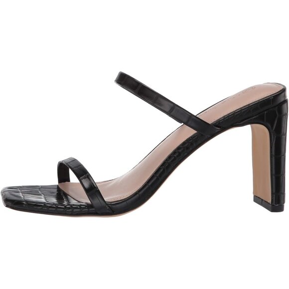 🆕 Women Black Avery Square Toe Two Strap Staples Elevate High Heeled Sandal - Picture 5 of 8